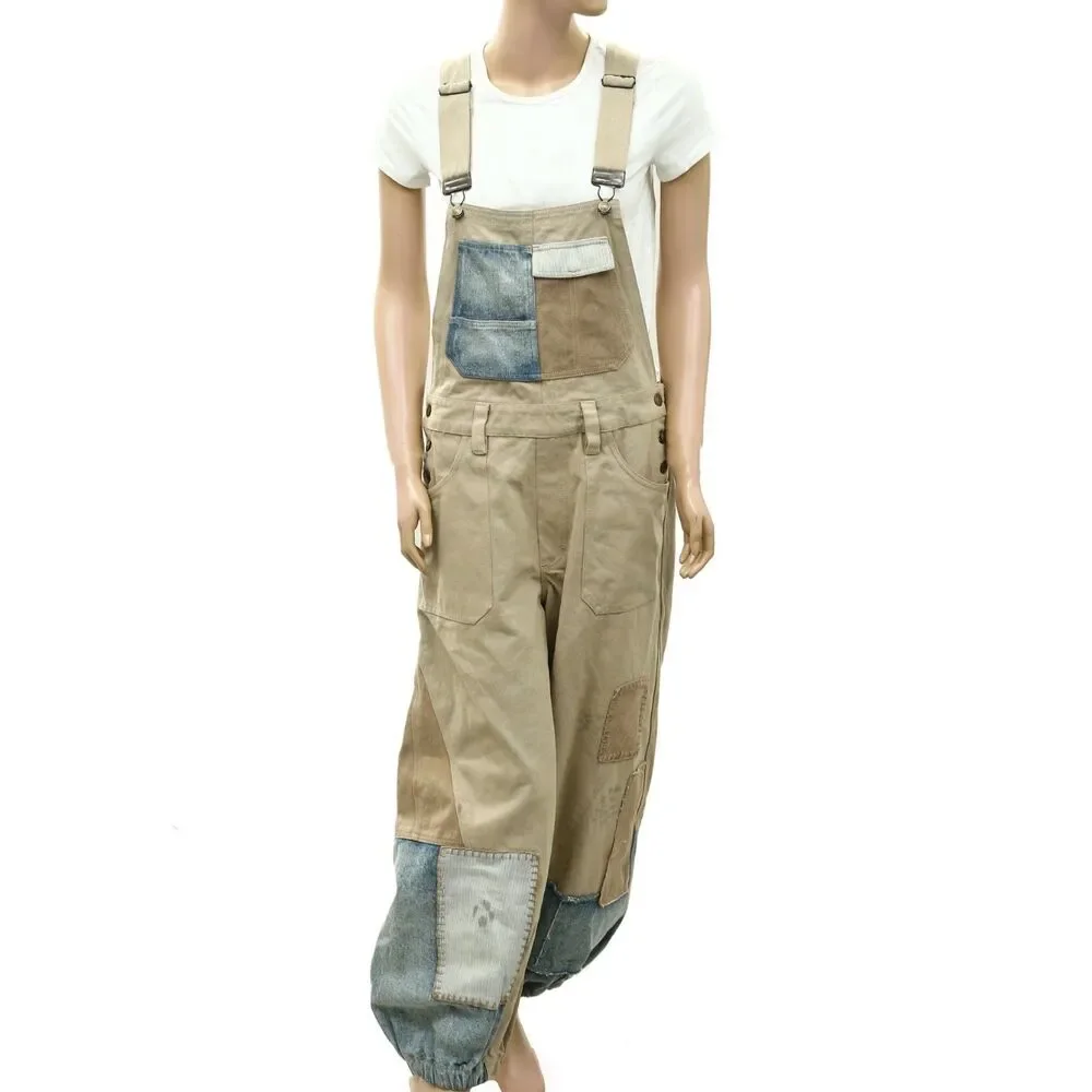 Free People We The Free Bittersweet Embroidered Overalls Jumpsuit Dress M 289446